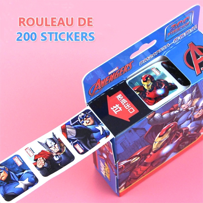 Rouleau De 200 Stickers AVENGERS Pour La Décoration Des Enfants à Vélo 6 Rouleau De 200 Stickers AVENGERS Pour La Décoration Des Enfants à Vélo – Image 4