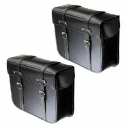 Funecobikes Sacoche Vintage Noir à Courroies Pour Ancien Vélo